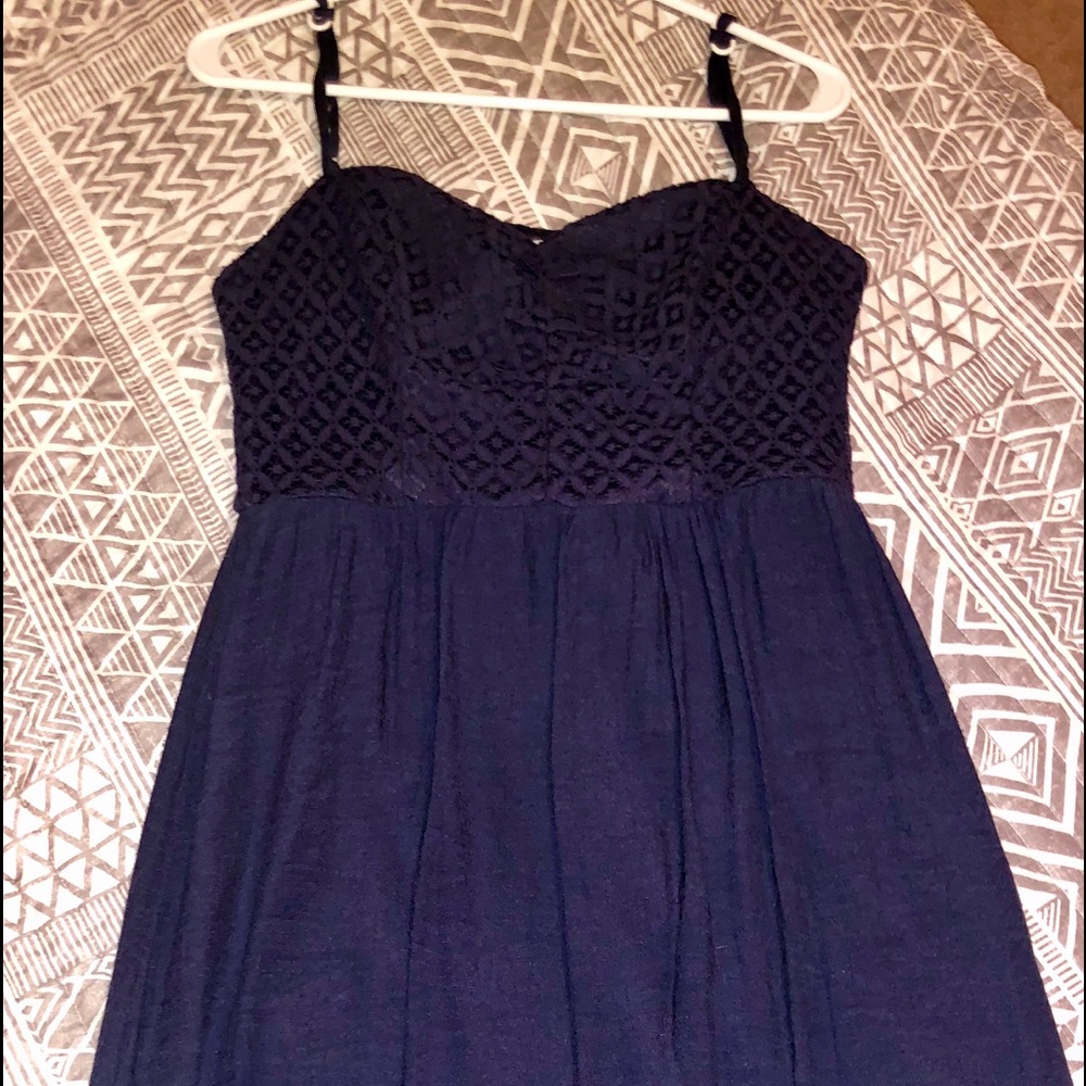 dark blue long maxi dress